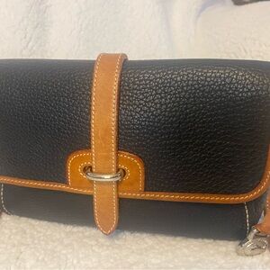 Vintage Dooney and Bourke Black and Tan Leather small crossbody